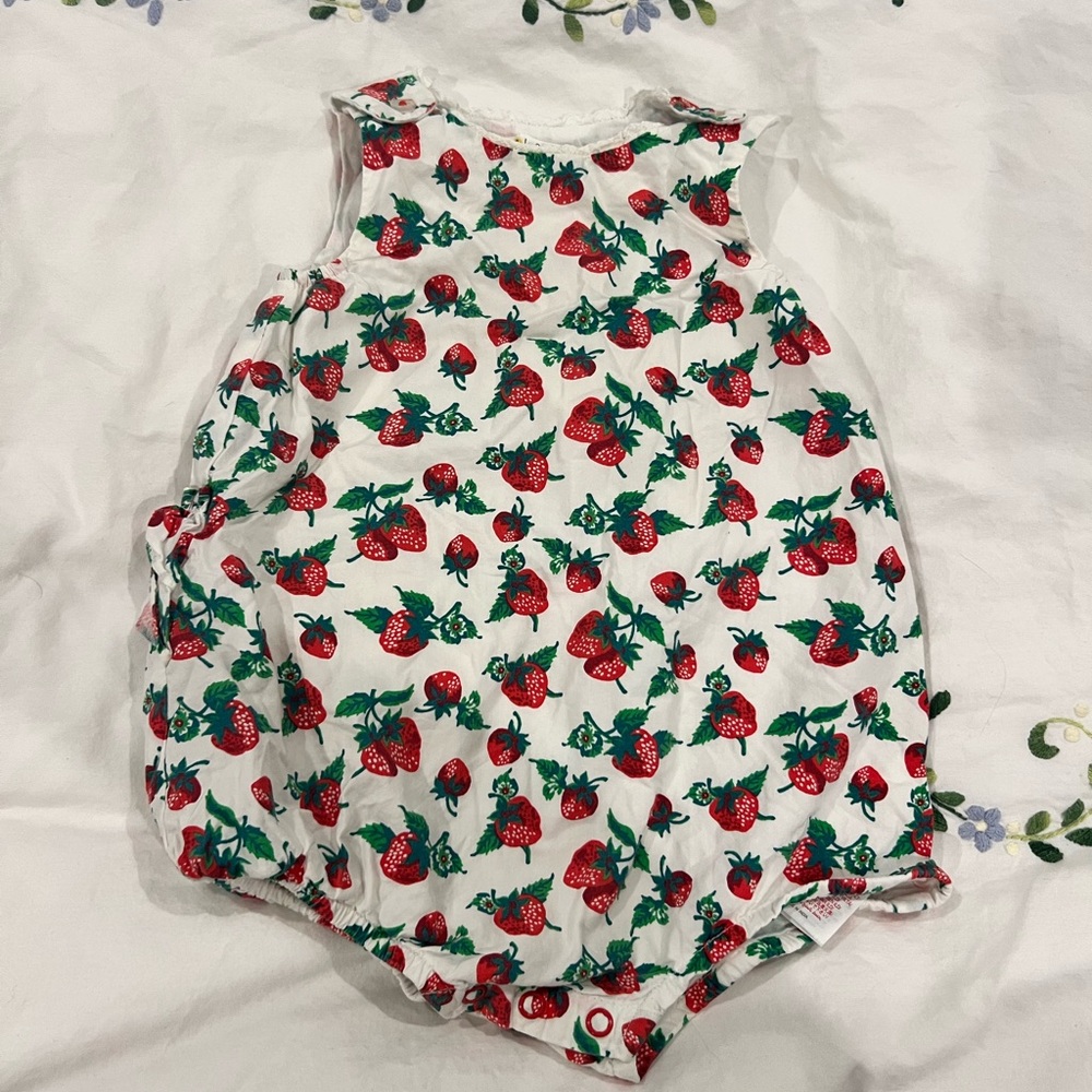 Boden Baby Strawberry Onesie